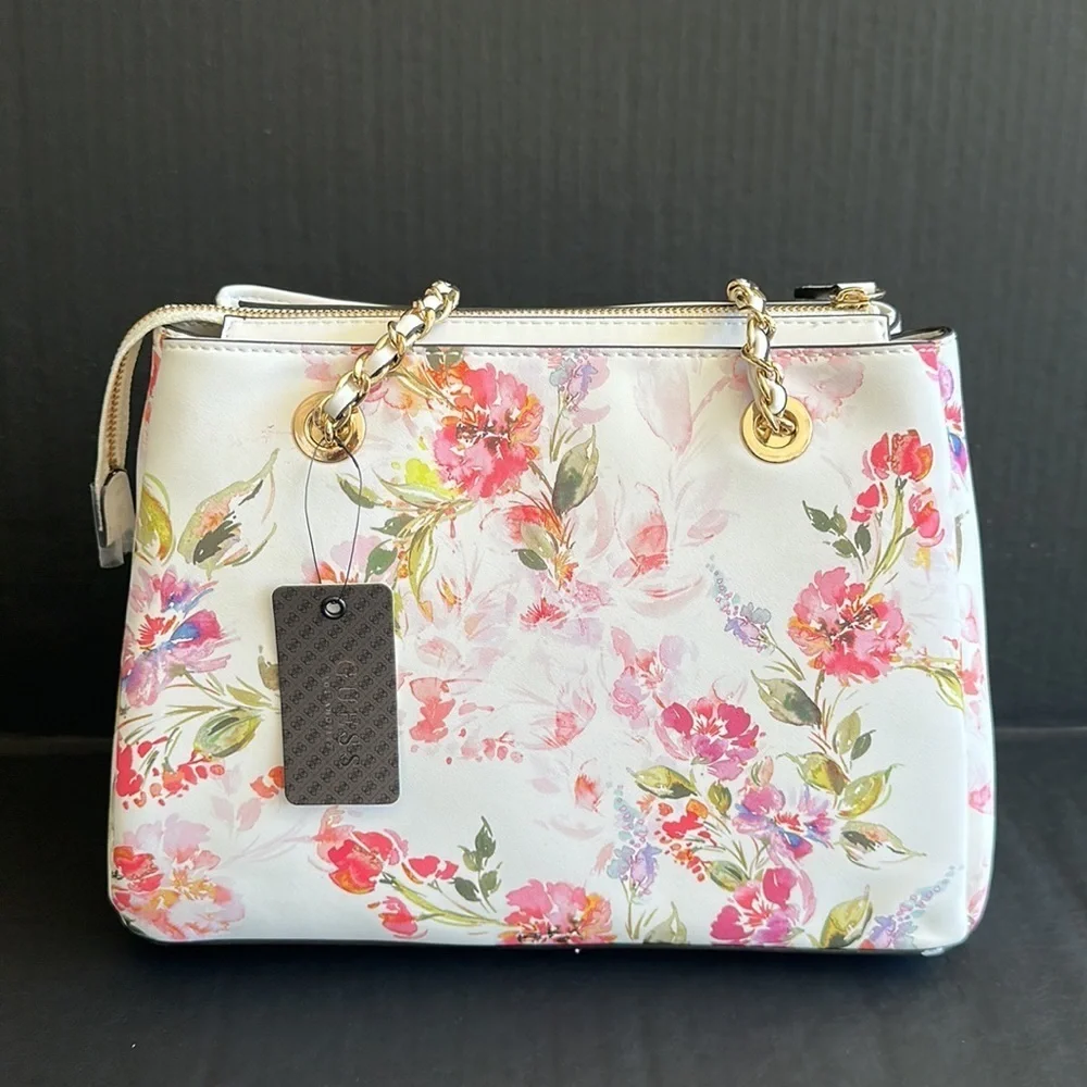 New GUESS Mattia Floral Satchel